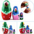 Multicolored Micro Matryoshka with meadow flowers Set 3 Pcs