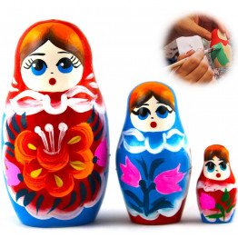 Small Russian Nesting Dolls for Kids 3 pcs