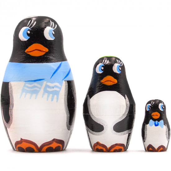 Micro Matryoshka Penguins Set 3 Pcs