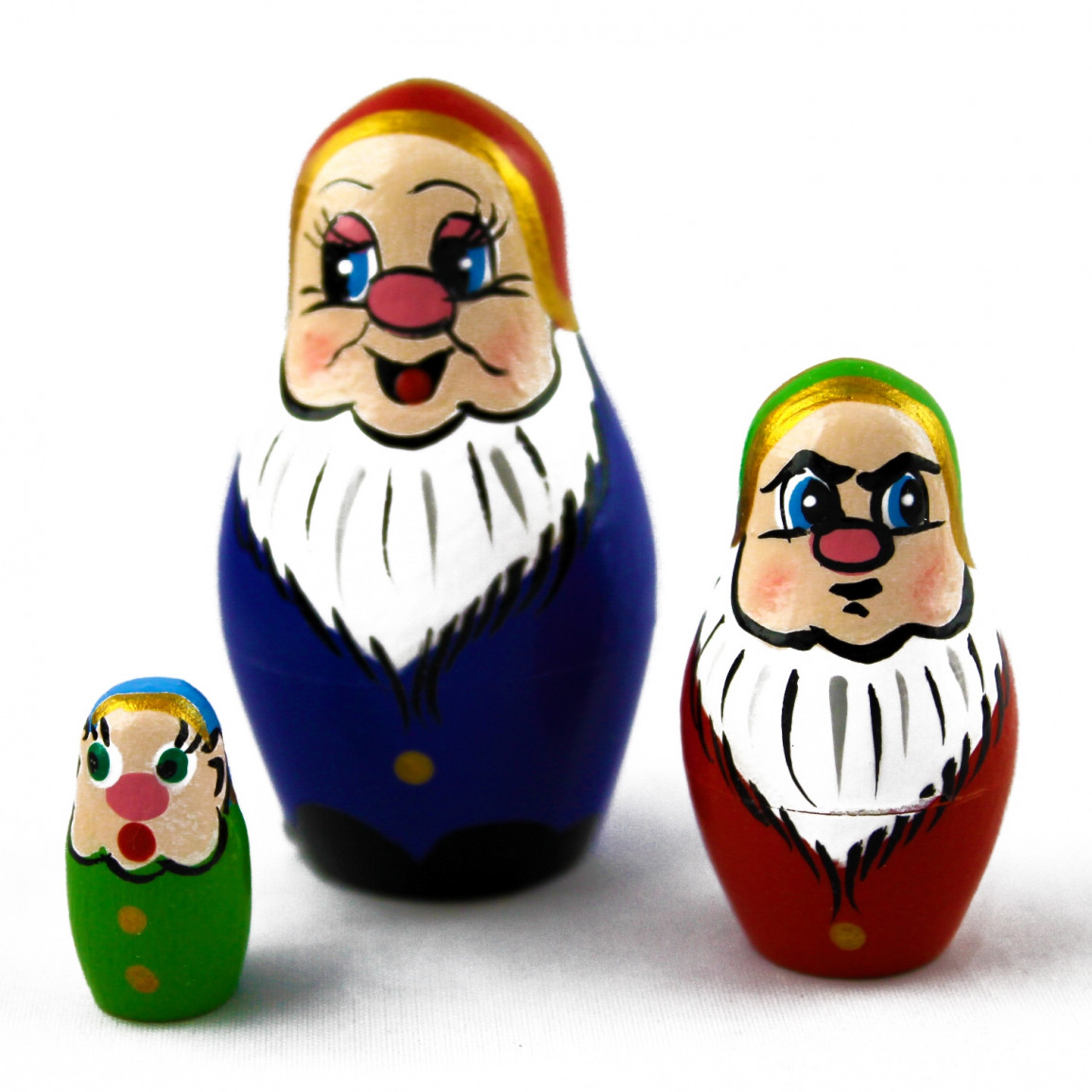 Matryoshka Russian Nesting Dolls Babushka Matrioshka Dwarfs Gnomes 5 Pcs 