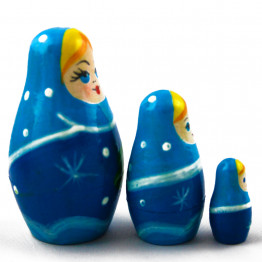 Micro Matryoshka with Snow Maiden Figurines Set 3 Pcs