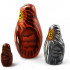 Micro Matryoshka with Decorative Owl Figurines 3 Pcs