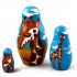 Micro Matryoshka with Figurines Giraffe Set 3 Pcs