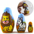 African Animals Set 3 Piece Small Wood Nesting Dolls for Kids