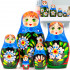 Matryoshka Doll in Sarafan with Daisy Flowers Set of 5 pcs