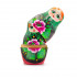 Matryoshka in Green Head Scarf and Sarafan with Rose Flowers Set of 5 pcs