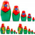 Russian Doll in Red Head Scarf and Green Sarafan Dress Set of 5 pcs