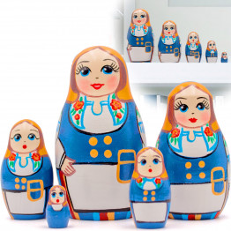 Russian Doll in Finnish Traditional Costume Munsala Set of 5 pcs