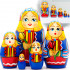Russian Doll in Traditional Dutch Dress with Tulips Set of 5 pcs