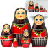 Russian Doll in Traditional Danish Dress Set of 5 pcs