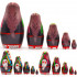 Russian Doll in Traditional Ukrainian Dress with Ornament Set of 5 pcs