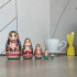 Matryoshka Doll in Belarussian Traditional Dress with Ornament Set of 5 pcs