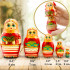 Russian Doll in Orange Dress with Hazelnuts Set of 5 pcs
