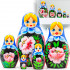 Matryoshka Doll with Hand Painted Rose Flowers Set of 5 pcs