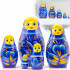 Blue Russian Doll for Blue Room Decor Set of 5 pcs