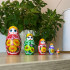 Multicolour Russian Doll with Yellow Gerberas Flowers Set of 5 pcs