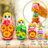Multicolour Russian Doll with Yellow Gerberas Flowers Set of 5 pcs