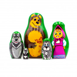 Matryoshka dolls Masha and the Bear Cartoon set of 5 psc