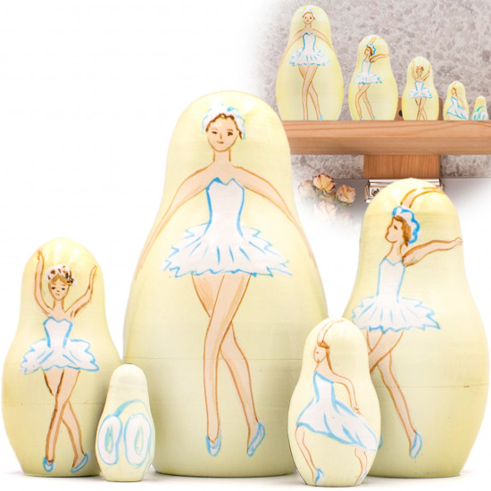 Ballet Nesting Dolls Set of 5 pcs - Ballerina Figurines