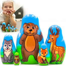 Matryoshka with Forest Animals Figures Set of 5 pcs