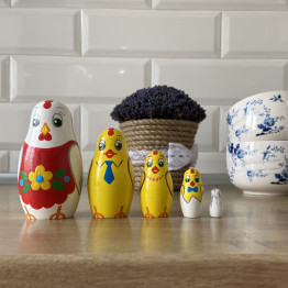 Easter Nesting Dolls Set 5 Pcs - Chicken Toys for Kids