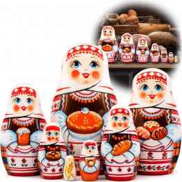 Nesting Dolls 5 PEZZI CARTOON Tiger legno russa MATRIOSKA BAMBOLE Nesti 