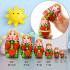 Russian Doll with Red Head Scarf and Strawberry Dress Set of 7 pcs