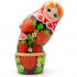 Russian Doll with Red Head Scarf and Strawberry Dress Set of 7 pcs
