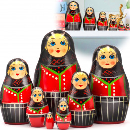Russian Nesting Dolls in Traditional Danish Dress Set of 7 pcs