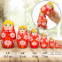 Red Russian Dolls with Chamomile Flowers Set of 7 pcs