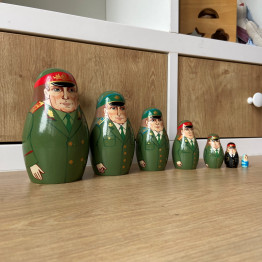 Russian Officers Nesting Dolls in Army Uniform Set of 7 pcs