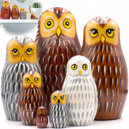 Owl Nesting Dolls Set of 7 pcs