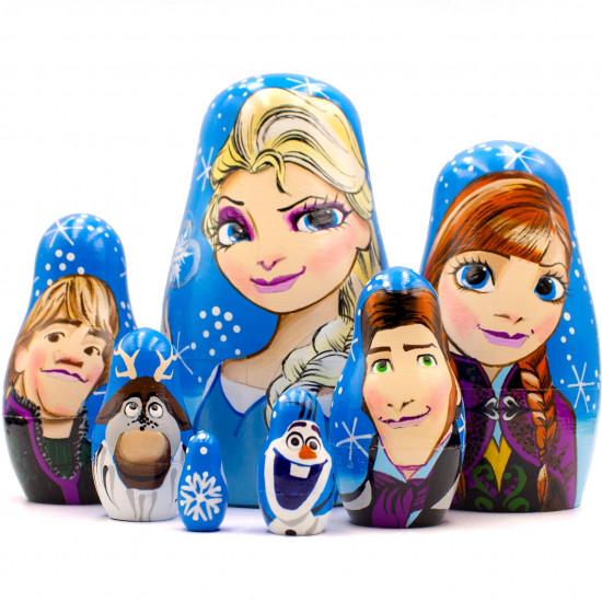Matryoshka Nesting Doll Cartoon Characters Frozen Elza 7 Pieces