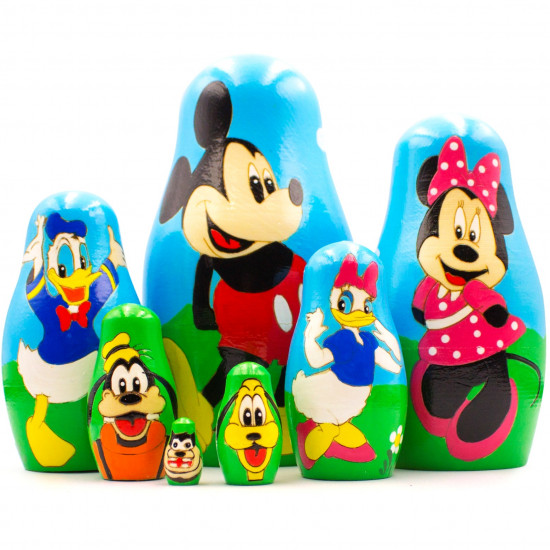 Russian Nesting Doll Characters Mickey Mouse Donald Duck 7 Pcs
