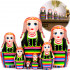 Domachevо matryoshka in Belarusian folk clothes with slavic ornaments Set 7 pcs
