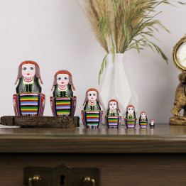 Matryoshka Nesting Dolls Set 7 pcs - Russian Doll in Belarusian Traditional Clothes