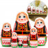 Kalinkovichi matryoshka in Belarusian folk clothes with slavic ornaments Set 7 pcs