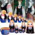 Belorussian Nesting Dolls in Novogrudok Traditional Women's Costume with Ethnic Patterns, Set 7 pcs