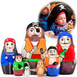 Pirate Russian Nesting Dolls Set 7 pcs