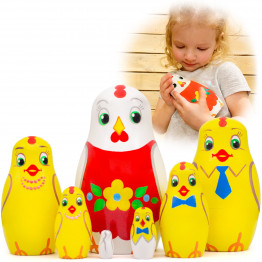 Chicken Nesting Dolls Set of 7 Pcs - Chicken Decor