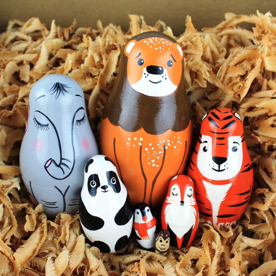 Zoo Animals Nesting Dolls Set pcs Russian Dolls as Cute Zoo
