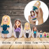 Office Women Russian Nesting Dolls Set 7 pcs - Matryoshka Dolls for Office Decor