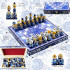 Russian Gzhel Theme Chess set in a shape of Matryoshka Dolls