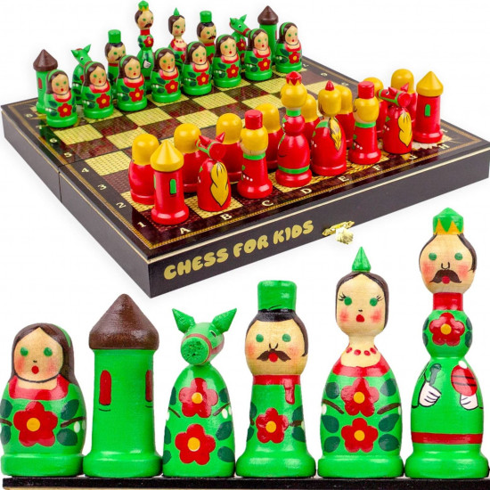 Nesting Dolls Chess Set for Kids - Chess for Kids Matryoshka Dolls
