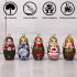 Traditional Matryoshka Russian Nesting Dolls Keychain Set 5 pcs