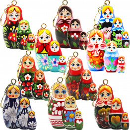 Matryoshka Nesting Dolls Keychain Set 10 pcs